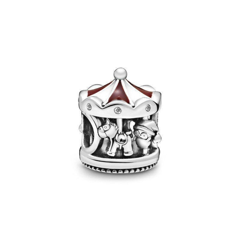 925 Sterling Silver Christmas Carousel Bead Charm