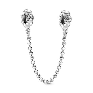 925 Sterling Silver Pave CZ SCREW ON Safety Chain