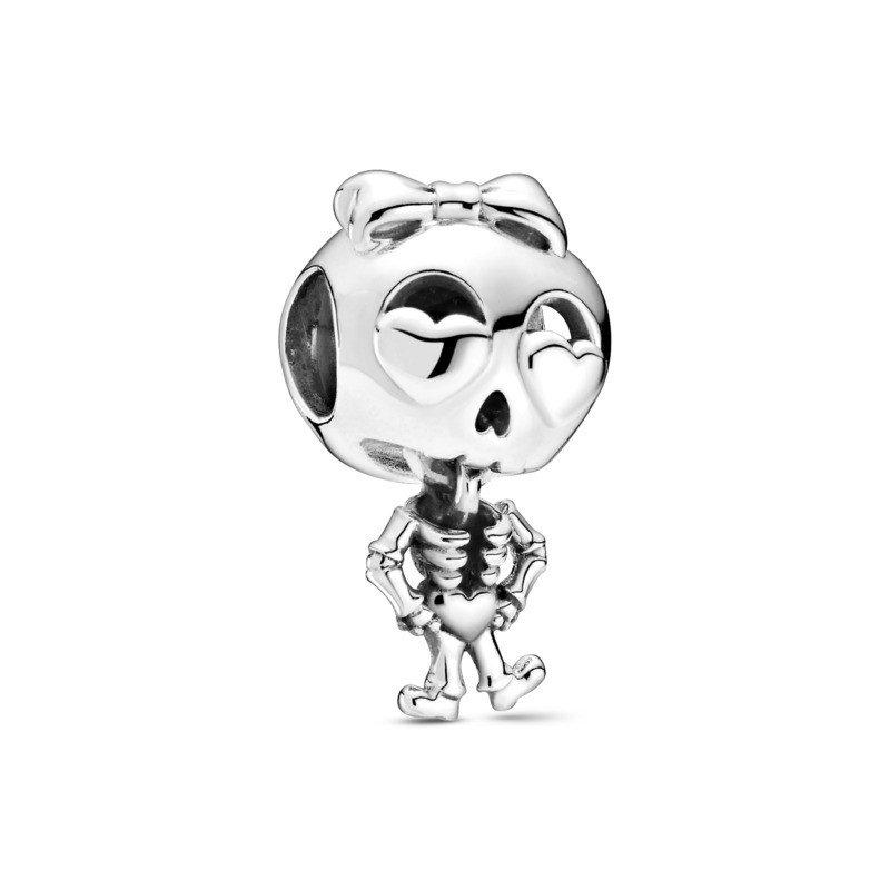 925 Sterling Silver Skeleton Girl Bead Charm
