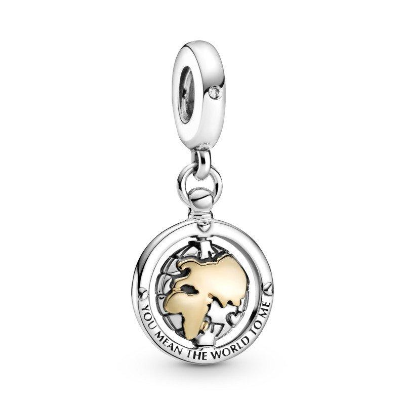 925 Sterling Silver You Mean The World to Me Dangle Charm