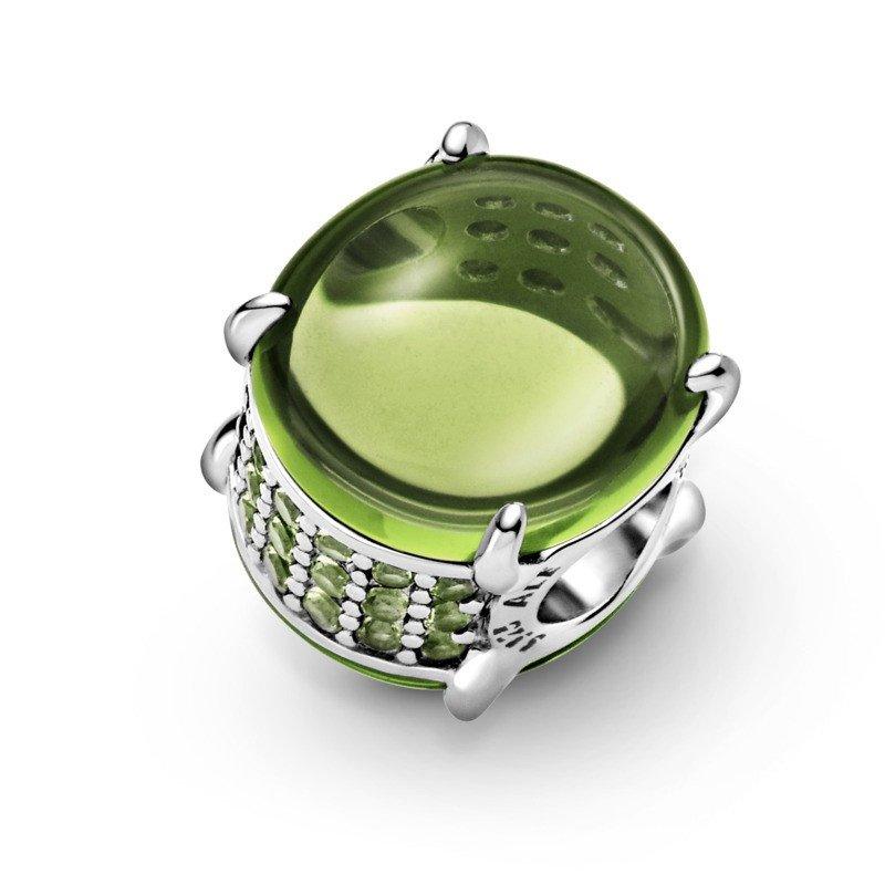 Green Oval Cabochon Bead Charm