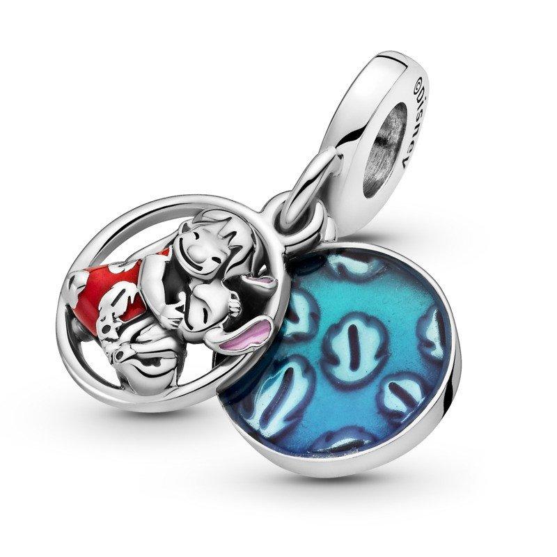 925 Sterling Silver Lilo and Stitch Dangle Charm