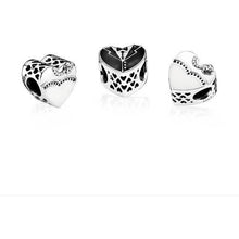 Load image into Gallery viewer, 925 Sterling Silver His and Hers Wedding Outfit Heart Bead Charm
