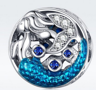 925 Sterling Silver Mermaid Bead Charm