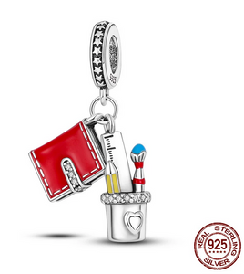 925 Sterling Silver Note Book Dangle Charm
