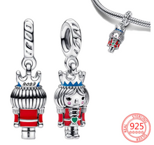 Load image into Gallery viewer, 925 Sterling Silver Christmas Nutcracker Dangle Charm
