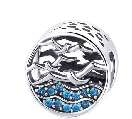 925 Sterling Silver Ocean Dangle Charm