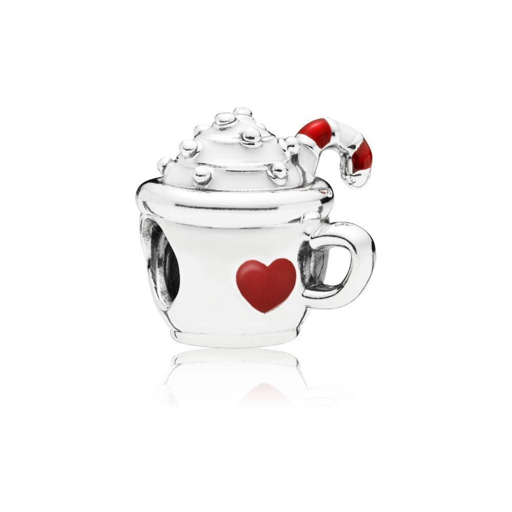 925 Sterling Silver Candy in a Cup Christmas Bead Charm