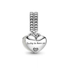 Load image into Gallery viewer, 925 Sterling Silver Mother and Daughter in Law Split Heart SET Dangle Charm
