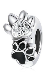 925 Sterling Silver Pet Paw Stopper Charm