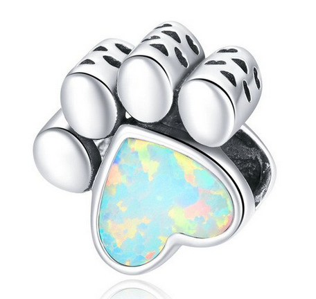 925 Sterling Silver Paw Print Charm