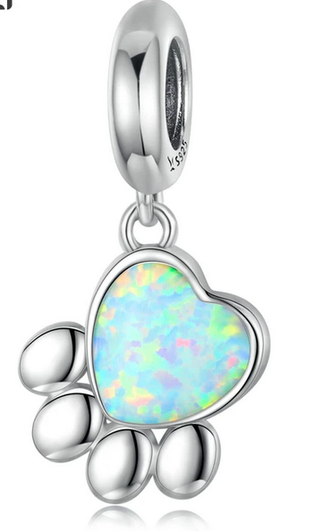 925 Sterling Silver Paw Print Charm