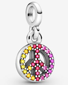 925 Sterling Silver Peace ME Dangle Charm