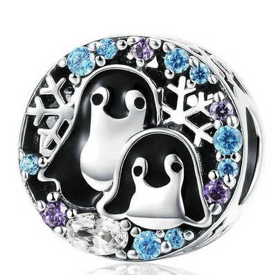 925 Sterling Silver Cute Penguin Charm