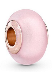 925 Sterling Silver Murano Matt Pink Charm