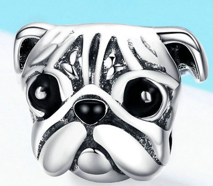 Pug Dog Charm Beads