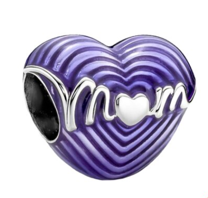 925 Sterling Silver Purple Enamel 