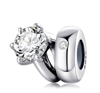 Wedding ring set bead Charm