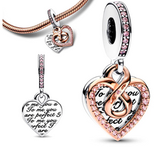 Load image into Gallery viewer, 925 Sterling Silver Rosegold MOM Dangle Charm
