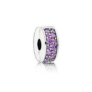 925 Sterling Silver Sparkling Purple CZ CLIP