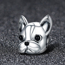 Load image into Gallery viewer, 925 Sterling Silver Loyal Partners French BULLDOG Doggy Animal Beads fit Women Charm Bracelets Dog Jewelry SCC315

