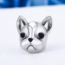 Load image into Gallery viewer, 925 Sterling Silver Loyal Partners French BULLDOG Doggy Animal Beads fit Women Charm Bracelets Dog Jewelry SCC315
