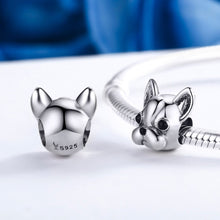 Load image into Gallery viewer, 925 Sterling Silver Loyal Partners French BULLDOG Doggy Animal Beads fit Women Charm Bracelets Dog Jewelry SCC315

