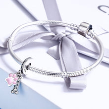 Load image into Gallery viewer, Fashion New 925 Sterling Silver Animal Dog Footprint &amp; Dog Bone Pendant Charm fit Women Bracelet DIY Jewelry SCC452
