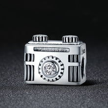 Load image into Gallery viewer, Original 925 Sterling Silver Sentimental Snapshots Camera Charm Fit Bracelet &amp; Necklace Black Enamel DIY Jewelry SCC516
