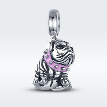 Load image into Gallery viewer, Authentic 925 Sterling Silver Cute English Bulldog Dog Charm Beads fit Original Charm Bracelet DIY Jewelry Making SCC552
