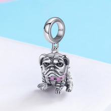 Load image into Gallery viewer, Authentic 925 Sterling Silver Cute English Bulldog Dog Charm Beads fit Original Charm Bracelet DIY Jewelry Making SCC552
