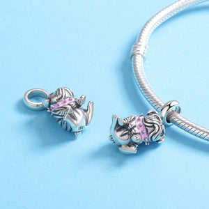 Authentic 925 Sterling Silver Cute English Bulldog Dog Charm Beads fit Original Charm Bracelet DIY Jewelry Making SCC552