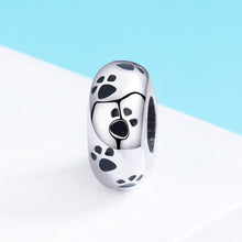 Load image into Gallery viewer, New Arrival 100% 925 Sterling Silver Dog Animal Footprint Spacer Beads fit Charm Bracelet &amp; Necklace DIY Jewelry SCC594

