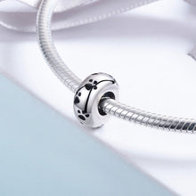 Load image into Gallery viewer, New Arrival 100% 925 Sterling Silver Dog Animal Footprint Spacer Beads fit Charm Bracelet &amp; Necklace DIY Jewelry SCC594
