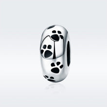 Load image into Gallery viewer, New Arrival 100% 925 Sterling Silver Dog Animal Footprint Spacer Beads fit Charm Bracelet &amp; Necklace DIY Jewelry SCC594
