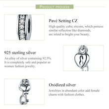 Load image into Gallery viewer, Authentic 925 Sterling Silver Stackable Heart Love Heart Dangle Safety Chain Charm fit Charm Bracelet DIY Jewelry SCC606
