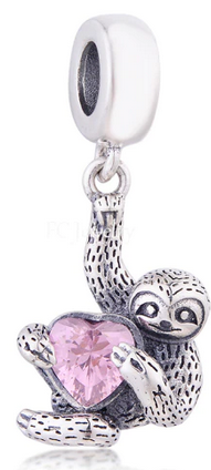 925 Sterling Silver Sloth Dangle Charm
