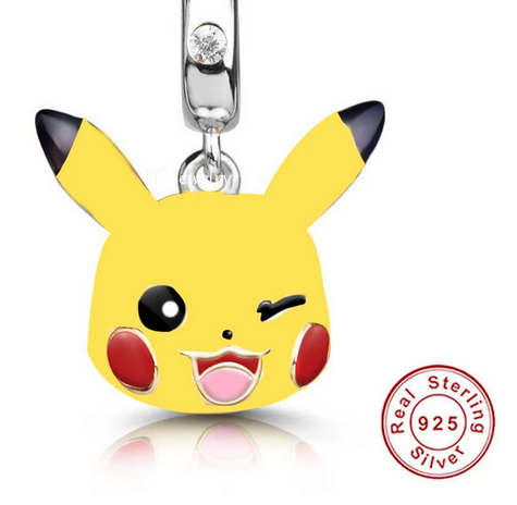 925 Sterling Silver Yellow Enamel Squirrel Charm