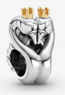 925 Sterling Silver 2 Swan Charm