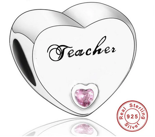 925 Sterling Silver Teacher Charm