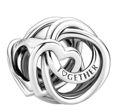 925 Sterling Silver Together Heart Charm