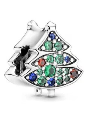 925 Sterling Silver Christmas Tree Bead Charm